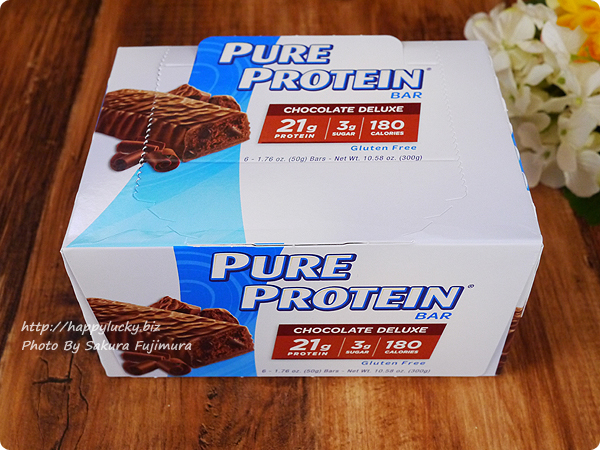 【iHerbアイハーブ購入品】Pure Protein, ハイ・プロテイン・バー、チョコレート・デラックス、バー6本、各1.76 オンス (50 g)